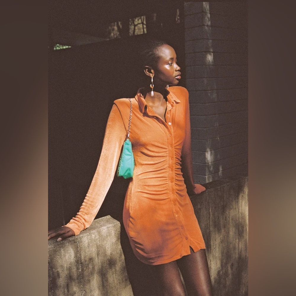 With Jean Orange Dress